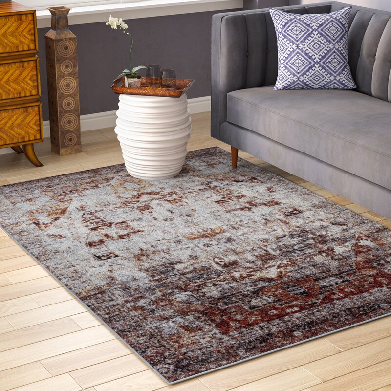 World Menagerie Brahim Red/Gray Area Rug & Reviews Wayfair